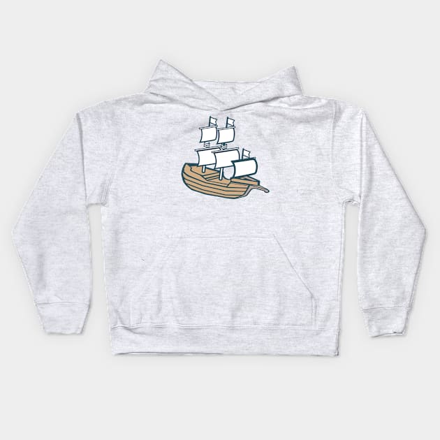 Sailing ship Kids Hoodie by ShirtyLife